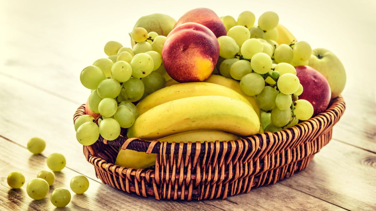 Grapes, Apple and Banana