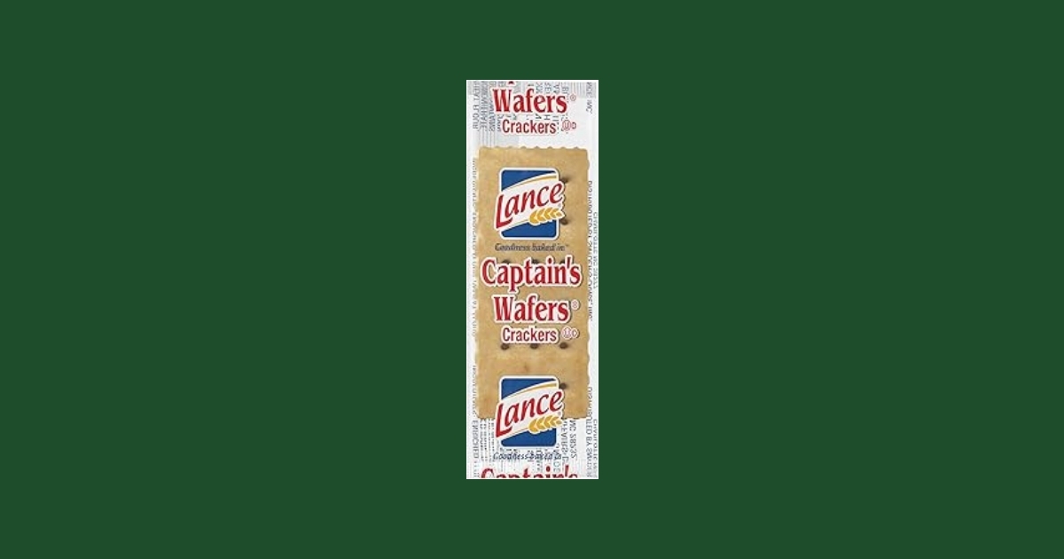 Lance Captain Wafers original crackers package showing individual wrapped packs of salted crackers on white background